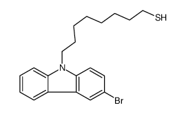 8-(3-bromocarbazol-9-yl)octane-1-thiol结构式