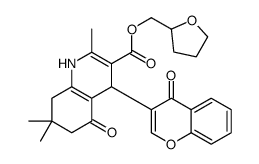 oxolan-2-ylmethyl 2,7,7-trimethyl-5-oxo-4-(4-oxochromen-3-yl)-1,4,6,8-tetrahydroquinoline-3-carboxylate Structure