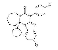 1,3-bis-(4-chloro-phenyl)-10a-pyrrolidin-1-yl-hexahydro-[1,3,5]triazino[1,2-a]azepine-2,4-dione结构式