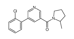 [5-(2-chlorophenyl)pyridin-3-yl]-(2-methylpyrrolidin-1-yl)methanone结构式