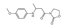 3-[3-(4-methoxyanilino)butanoyl]-1,3-oxazolidin-2-one结构式