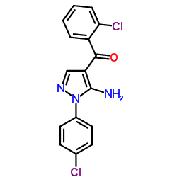 (5-AMINO-1-(4-CHLOROPHENYL)-1H-PYRAZOL-4-YL)(2-CHLOROPHENYL)METHANONE Structure