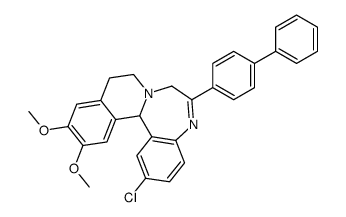 6-(4-Biphenylyl)-2-chloro-12,13-dimethoxy-9,10-dihydro-7H-isoquino(2,1-d)(1,4)benzodiazepine结构式