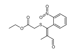 [(E)-2-Methyl-1-(2-nitro-phenyl)-3-oxo-propenylsulfanyl]-acetic acid ethyl ester结构式