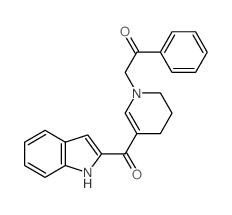 Ethanone,2-[3,4-dihydro-5-(1H-indol-2-ylcarbonyl)-1(2H)-pyridinyl]-1-phenyl- structure