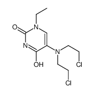 5-[bis(2-chloroethyl)amino]-1-ethylpyrimidine-2,4-dione Structure