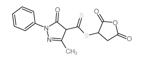 1H-Pyrazole-4-carbodithioicacid, 4,5-dihydro-3-methyl-5-oxo-1-phenyl-, tetrahydro-2,5-dioxo-3-furanylester Structure