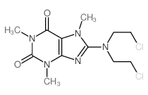 8-[bis(2-chloroethyl)amino]-1,3,7-trimethyl-purine-2,6-dione结构式