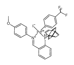 palladium(II)I(C6H4CF3-4)[(2-(PPh2)C6H4-1-CH=NC6H4OMe] Structure