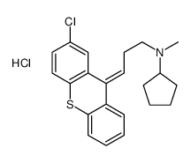 N-[(3E)-3-(2-chlorothioxanthen-9-ylidene)propyl]-N-methylcyclopentanamine,hydrochloride Structure