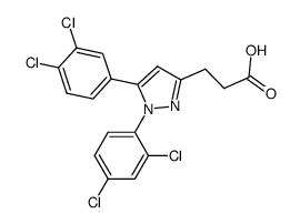 3-[5-(3,4-dichloro-phenyl)-1-(2,4-dichloro-phenyl)-1H-pyrazol-3-yl]-propionic acid结构式