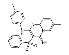 (3-benzenesulfonyl-4-imino-7-methyl-4H-pyrido[1,2-a]pyrimidin-2-yl)-(5-methyl-pyridin-2-yl)amine结构式