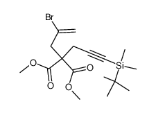 2-(2-bromo-allyl)-2-[3-(tert-butyldimethylsilanyl)-prop-2-ynyl]-malonic acid dimethyl ester Structure
