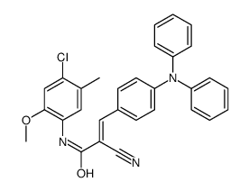 N-(4-chloro-2-methoxy-5-methylphenyl)-2-cyano-3-[4-(N-phenylanilino)phenyl]prop-2-enamide Structure