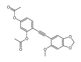 6-(2'-(2'',4''-diacetoxyphenyl)ethynyl)-1-methoxy-3,4-methylenedioxybenzene结构式