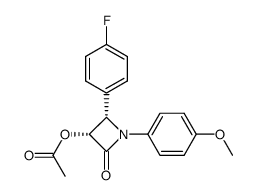 (+)-(3R,4S)-3-acetoxy-4-(4-fluorophenyl)-1-(4-methoxyphenyl)azetidin-2-one结构式