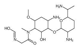 2-Amino-1-O-(2,6-diamino-2,3,4,6,7-pentadeoxy-β-L-lyxo-heptopyranosyl)-5-[[(formylamino)acetyl]methylamino]-4-O-methyl-2,3,5-trideoxy-D-allo-inositol picture