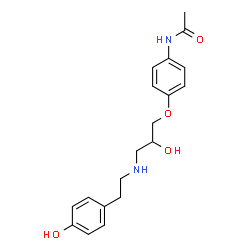 4-hydroxyphenethylamino-3-(4-acetamido)phenoxypropan-2-ol结构式