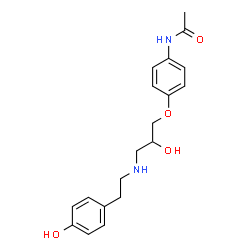 4-hydroxyphenethylamino-3-(4-acetamido)phenoxypropan-2-ol structure