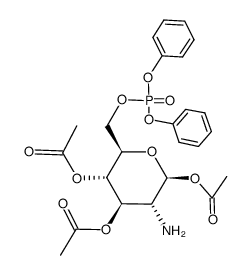 O1,O3,O4-triacetyl-2-amino-O6-diphenoxyphosphoryl-2-deoxy-β-D-glucopyranose结构式