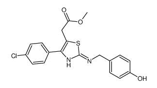 5-Thiazoleacetic acid, 4-(4-chlorophenyl)-2-(((4-hydroxyphenyl)methyl) amino)-, methyl ester结构式