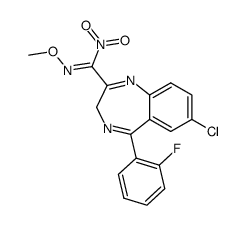 7-chloro-5-(2-fluorophenyl)-N-methoxy-alpha-nitro-3H-1,4-benzodiazepine-2-methanimine Structure