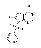 7-(苯磺酰基)-6-溴-4-氯-7H-吡咯并[2,3-d]嘧啶结构式