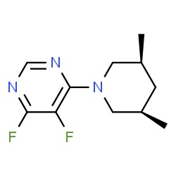 Pyrimidine,4-[(3R,5S)-3,5-dimethyl-1-piperidinyl]-5,6-difluoro-,rel-(9CI)结构式