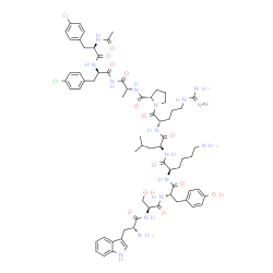 GnRH, Ac(4-Cl-Phe(1,2)-Trp(3)-Tyr(5)-Lys(6)-Ala(10))- structure