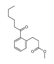 methyl 3-(2-hexanoylphenyl)propanoate结构式