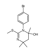 2-methylthio-3-(p-bromophenyl)-4,6,6-trimethyl-4-hydroxy-3,4,5,6-tetrahydropyrimidine结构式