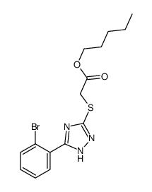 pentyl 2-[[5-(2-bromophenyl)-1H-1,2,4-triazol-3-yl]sulfanyl]acetate Structure