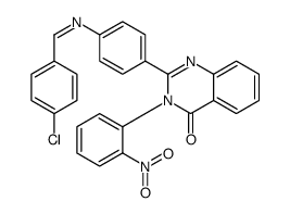 2-[4-[(4-chlorophenyl)methylideneamino]phenyl]-3-(2-nitrophenyl)quinazolin-4-one结构式