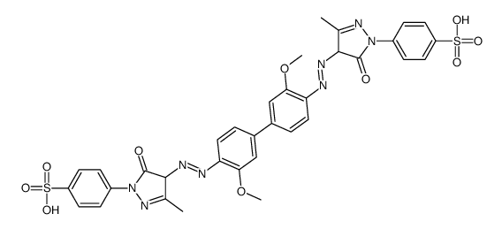 4,4'-[(3,3'-dimethoxy[1,1'-biphenyl]-4,4'-diyl)bis[azo(4,5-dihydro-3-methyl-5-oxo-1H-pyrazole-4,1-diyl)]]bis(benzenesulphonic) acid Structure