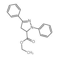 ethyl 2,5-diphenyl-3,4-dihydropyrazole-3-carboxylate结构式