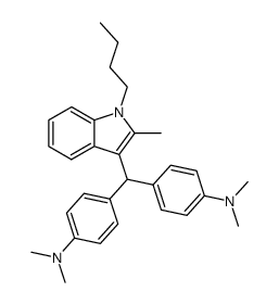 bis(4',4''-N,N-dimethylaminophenyl)-(1-butyl-2-methylindol-3-yl)methane结构式