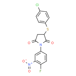 3-[(4-CHLOROPHENYL)SULFANYL]-1-(4-FLUORO-3-NITROPHENYL)DIHYDRO-1H-PYRROLE-2,5-DIONE结构式