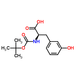 (R)-2-((叔丁氧羰基)氨基)-3-(3-羟基苯基)丙酸结构式