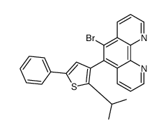 5-bromo-6-(5-phenyl-2-propan-2-ylthiophen-3-yl)-1,10-phenanthroline结构式