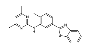 N-[5-(1,3-benzothiazol-2-yl)-2-methylphenyl]-4,6-dimethylpyrimidin-2-amine结构式