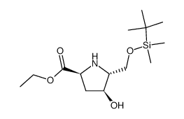 (2S,4S,5R)-ethyl 4-hydroxy-5-(tert-butyl dimethyl silyloxy methyl)pyrrolidine-2-carboxylate Structure