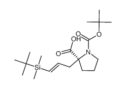 (S,E)-1-(tert-butoxycarbonyl)-2-(3-(tert-butyldimethylsilyl)allyl)pyrrolidine-2-carboxylic acid结构式