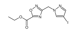 1,2,4-Oxadiazole-5-carboxylic acid, 3-[(4-iodo-1H-pyrazol-1-yl)methyl]-, ethyl ester结构式