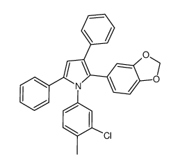 2-(benzo[d][1,3]dioxol-5-yl)-1-(3-chloro-4-methylphenyl)-3,5-diphenyl-1H-pyrrole Structure