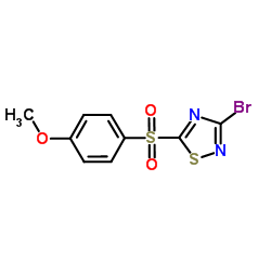 3-Bromo-5-[(4-methoxyphenyl)sulfonyl]-1,2,4-thiadiazole结构式