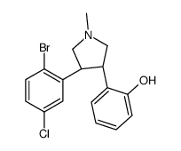 trans-N-Methyl-3-(2-hydroxyphenyl)-4-(2-bromo-5-chlorophenyl)pyrrolidine structure