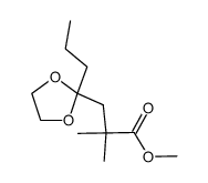 2,2-dimethyl-3-(2-propyl-[1,3]dioxolan-2-yl)-propionic acid methyl ester Structure