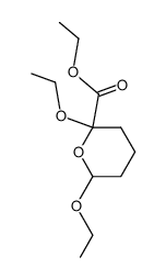 2,6-diethoxy-tetrahydro-pyran-2-carboxylic acid ethyl ester结构式