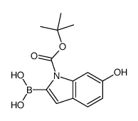 2-硼-6-羟基-1H-吲哚-1-羧酸-1-(1,1-二甲基乙基)酯结构式