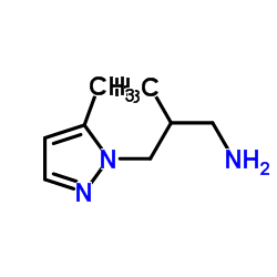 2-METHYL-3-(5-METHYL-PYRAZOL-1-YL)-PROPYLAMINE结构式